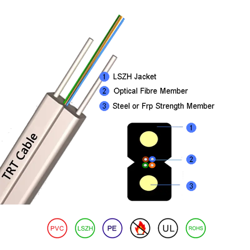 Bow-type drop fiber optic cable