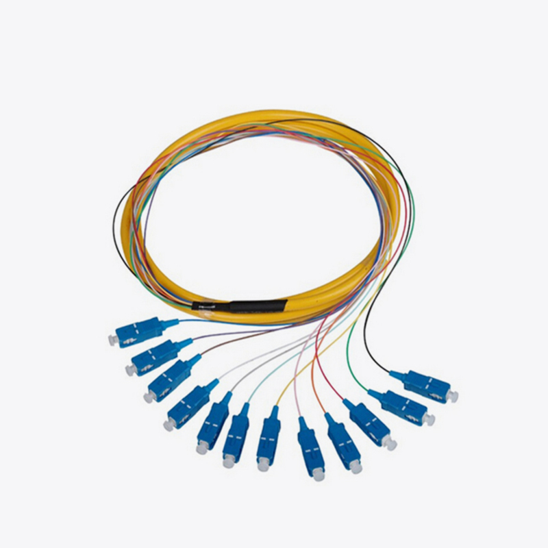 Multi-core fiber optic cable fan-out pigtail sc lc st