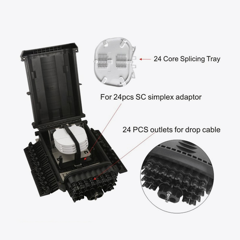 T6-088-D 96 Core Fiber Optic Splice Closure / 24 Core Ftth Box